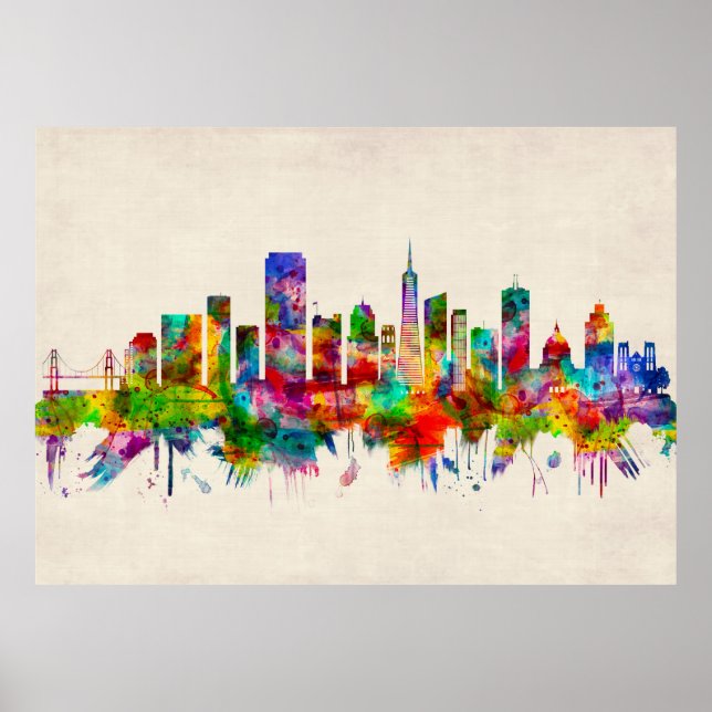 San Francisco California Skyline Poster (Vorne)