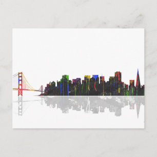 San Francisco California Skyline Postkarte