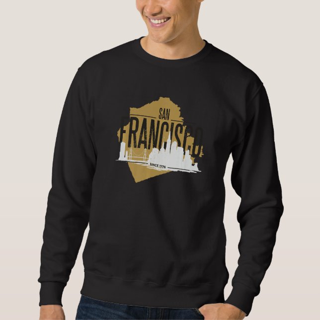 San Francisco California Skyline Silhouette Outlin Sweatshirt (Vorderseite)