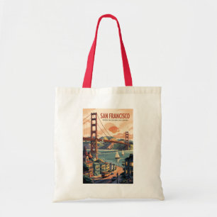 San Francisco California Skyline Travel Art Retro Tragetasche