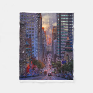 San Francisco California Street Skyline Glitter Fleecedecke