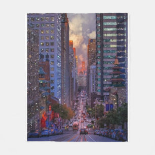San Francisco California Street Skyline Glitter Fleecedecke