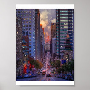 San Francisco California Street Skyline Glitter  Poster