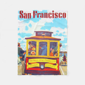 San Francisco California Trolley Car Golden Gate Fleecedecke