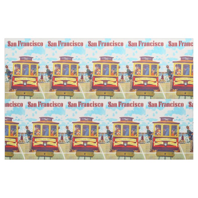 San Francisco California Trolley Car Golden Gate Stoff (Yard (91,4 cm))