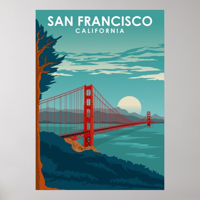 San Francisco California United Staaten Travel Poster (Vorne)