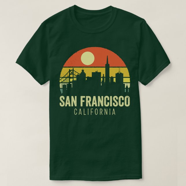 San Francisco California Vintag Sunset T-Shirt (Design vorne)