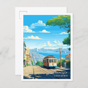 San Francisco California Vintage Reise Postkarte
