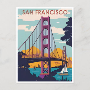 San Francisco California Vintager Urlaub Postkarte