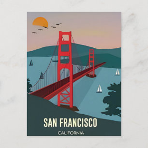 San Francisco California Vintager Urlaub Postkarte