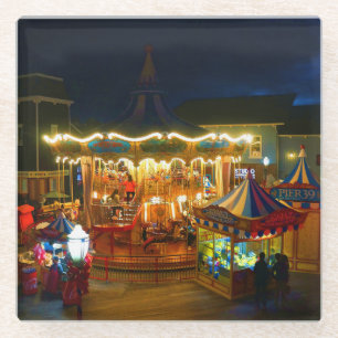 San Francisco Carousel Pier 39 #2 Glass Untersetze Glasuntersetzer