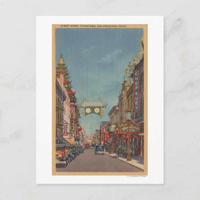 San Francisco, CAStreet Scene of Chinatown Postkarte (Vorderseite)