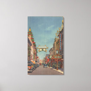 San Francisco, CAStreet Szene von Chinatown Leinwanddruck