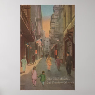 San Francisco, CAView alter Chinatown-Straße Poster