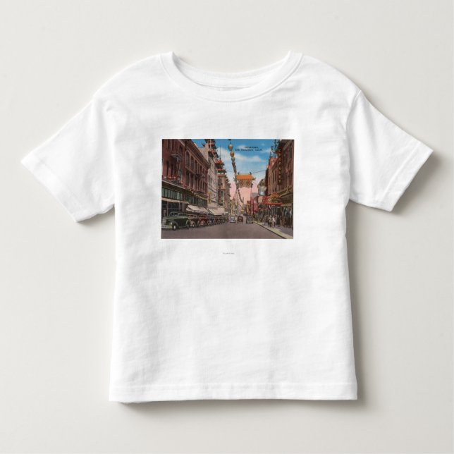 San Francisco, CAView von Chinatownhauptstraße Kleinkind T-shirt (Vorderseite)