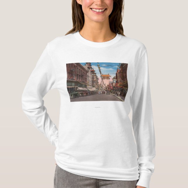San Francisco, CAView von Chinatownhauptstraße T-Shirt (Vorderseite)