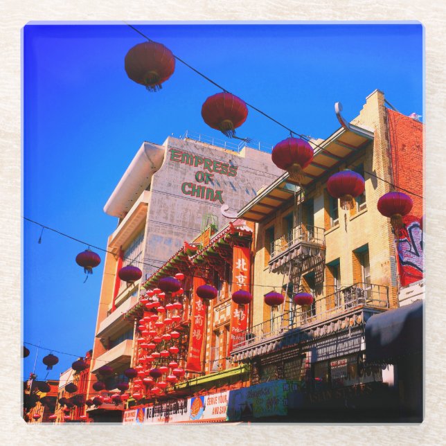 San Francisco Chinatown #4 Glass Untersetzer (Vorderseite)