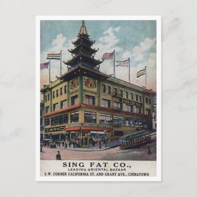 San Francisco Chinatown Sing Fat Oriental Bazaar Postkarte (Vorderseite)