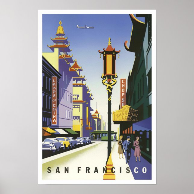 San Francisco Chinatown Vintage Reiseplakat Poster (Vorne)
