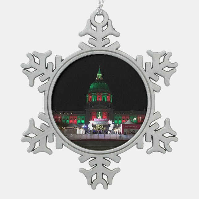 San Francisco City Hall #4 Snowflake Ornament (Vorderseite)