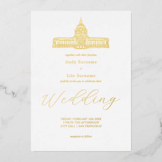 San Francisco City Hall Folieneinladung (Vorderseite)