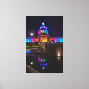 San Francisco City Hall mit Rainbow Light Leinwanddruck