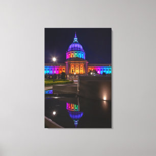 San Francisco City Hall mit Regenbogenlicht Leinwanddruck