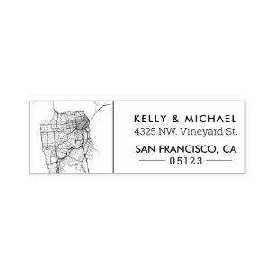 San Francisco City Map   Benutzerdefinierte Adress Permastempel