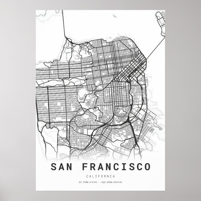 San Francisco City Map Poster (Vorne)