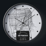 San Francisco City Map Uhr<br><div class="desc">Eine lustige Wanduhr mit einer Straßenkarte von oben nach unten,  die die wunderbare Stadt San Francisco,  Kalifornien,  darstellt.</div>