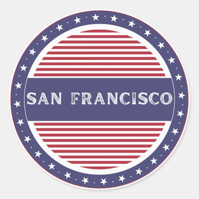 San Francisco City Pride Emblem American Identity Runder Aufkleber (Vorderseite)