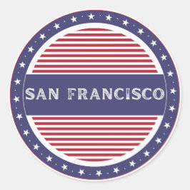 San Francisco City Pride Emblem Amerikanische Iden Runder Aufkleber