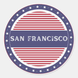 San Francisco City Pride Emblem Amerikanische Iden Runder Aufkleber