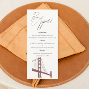 San Francisco Classy Wedding Menü mit zeichnend Menükarte