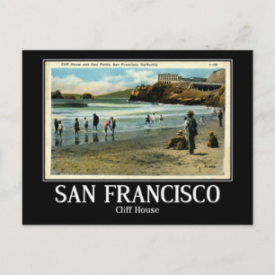 San Francisco, Cliff House, Siegel Rocks, Vintag Postkarte