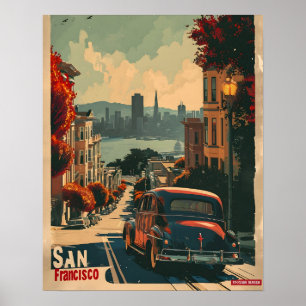 San Francisco Coastal Nostalgie Vintag Poster