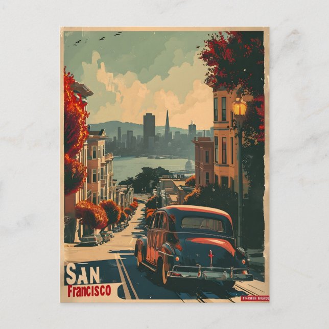 San Francisco Coastal Nostalgie Vintag Postkarte (Vorderseite)