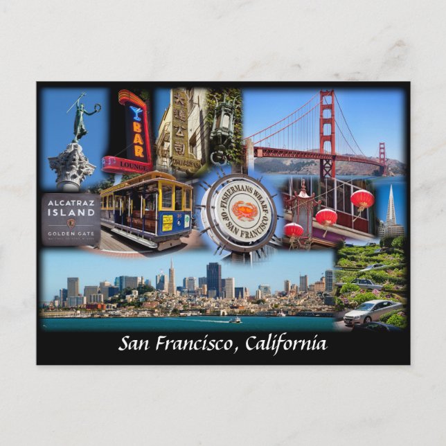 San Francisco Collage Postkarte (Vorderseite)