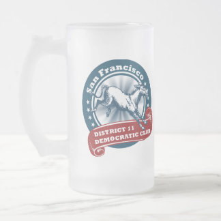 San Francisco D11 demokratisches Verein-Bier Stein Mattglas Bierglas