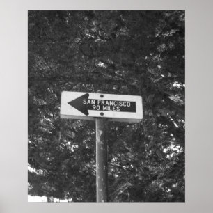 San Francisco, der in eine Richtung bw. Print Poster