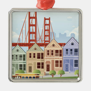 San Francisco   die gemalten Damen Ornament Aus Metall