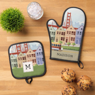San Francisco   Die gestrichenen Damen Ofenhandschuh & Topflappen-Set