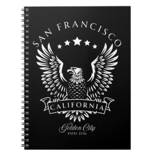 San Francisco - Die goldene Stadt Kalifornien Vint Notizblock