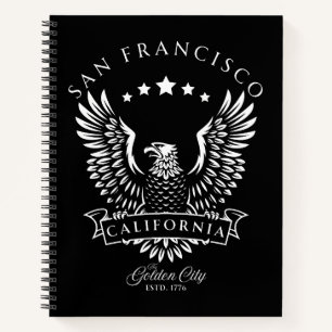 San Francisco - Die goldene Stadt Kalifornien Vint Notizbuch