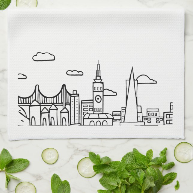 San Francisco Dishtowel Geschirrtuch (Gefaltet)