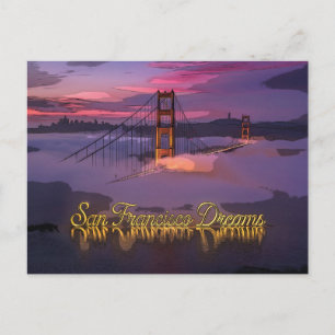 "San Francisco Dreams" Golden Gate Bridge Sonnenun Feiertagspostkarte