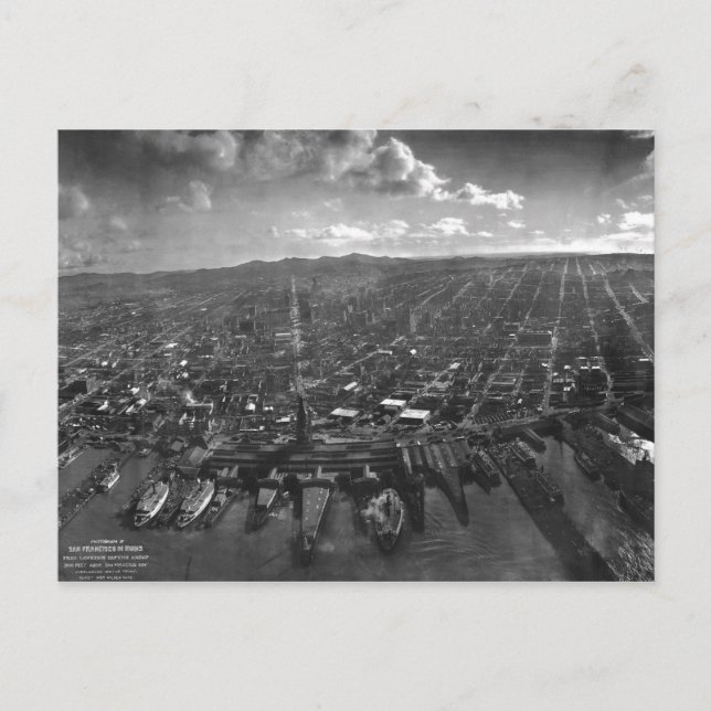 San Francisco Erdbebenruinen von Panorama 1906 Postkarte (Vorderseite)