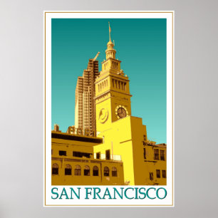 San Francisco Fähren-Gebäude - Pop-Kunst-Plakat Poster