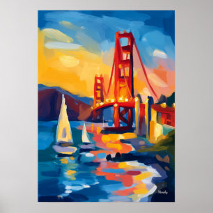 San Francisco Fauvistische Stadtlandschaft – Golde Poster