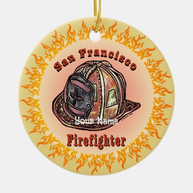 San Francisco Feuerwehrschmuck Keramik Ornament (Vorne)